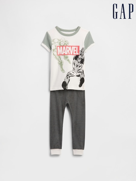 Gap White Marvel Pyjama T-Shirt and Bottoms Set (6mths-5yrs) (F68333) | £25