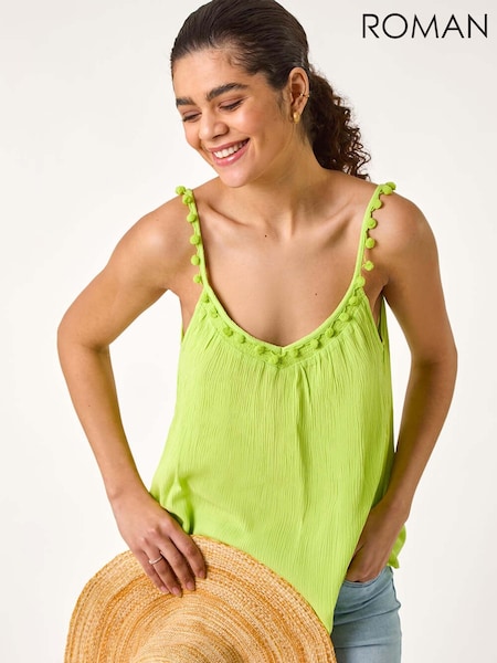 Roman Green Pom Pom Cami Top (F68399) | £32