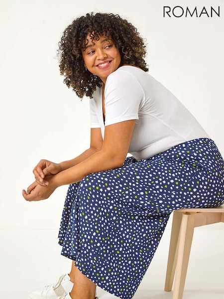 Roman Blue Curve Abstract Spot Culottes (F68439) | £32
