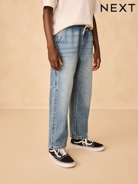 Mid Blue Denim Denim Pull On Carpenter Jeans (3-16yrs) (F68527) | £16 - £21