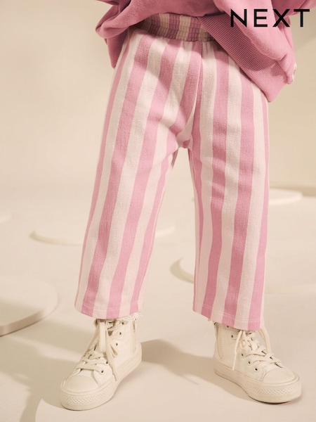 Pink Stripe Wide Leg Trousers (3mths-7yrs) (F68551) | £8 - £10