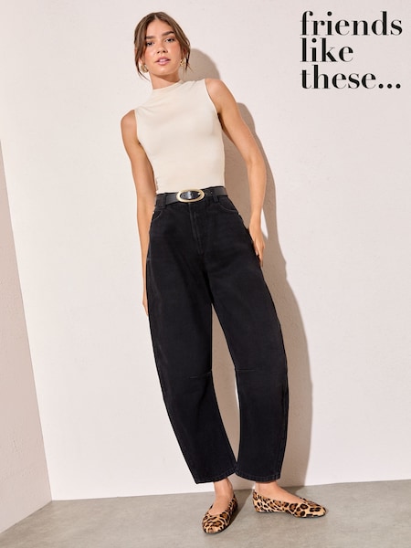 Friends Like These Black Denim Barrel Jeans (F68562) | £39