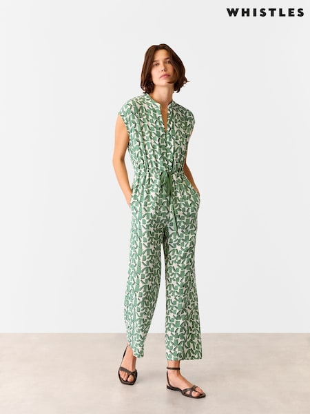 Whistles White Abstract Squares Jumpsuit (F68575) | £139