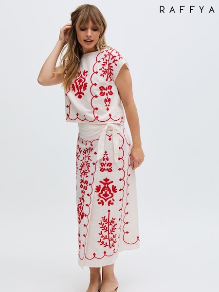 Raffya White 100% Cotton Freya Top (F68620) | £69