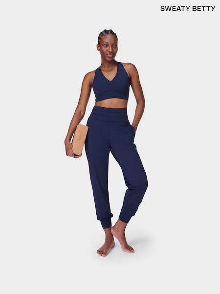 Sweaty Betty Blue Navy 27 inch inside seam Gaia 27 Performance Yoga Trousers (F68788) | £90