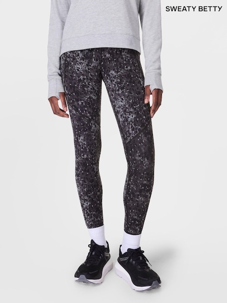 Sweaty Betty Black Grey Full Length Power Workout Leggings (F68791) | £88