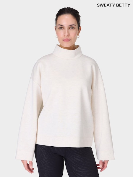 Sweaty Betty White Wind Down Funnel Neck Sweater (F68802) | £95
