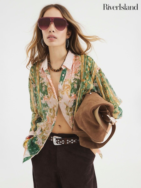 River Island Pink Floral Print Shirt (F68819) | £46
