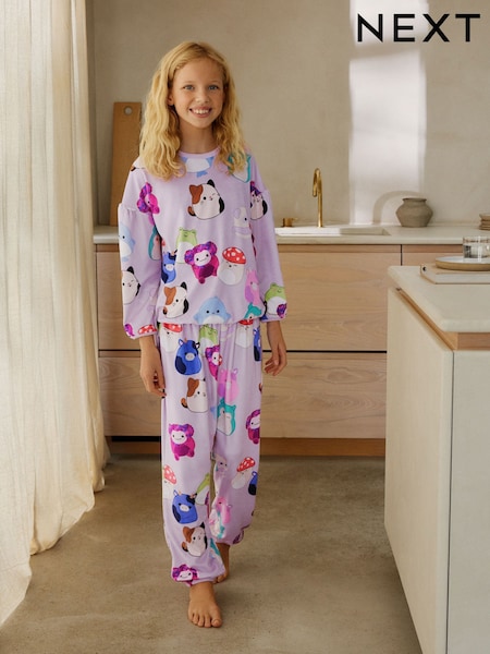 Lilac Purple Squishmallows Cosy Fleece Pyjamas (5-14yrs) (F68838) | £19 - £26