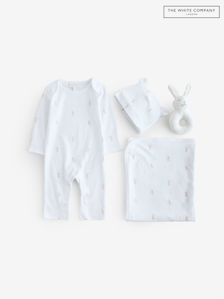The White Company 100% Organic Cotton White Little Bunny My 1St Outfit And Toy Gift Set (F68848) | £50