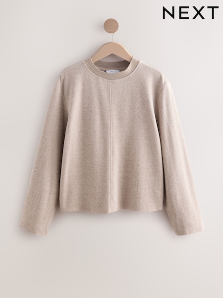 Neutral Marl Cosy Soft Touch Rib Crew Neck Jumper (F68860) | £22