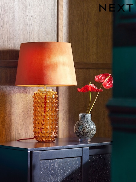 Orange Velvet Lamp Shade (F68896) | £16 - £32