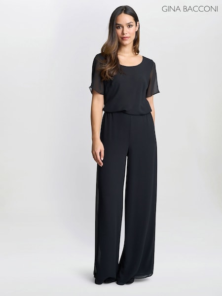 Chiffon layered trouser with slits (F68988) | £140