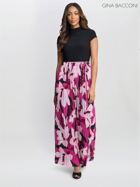 Gina Bacconi Pink Dolores Jumpsuit With Printed Pleated Trousers (F68992) | £250