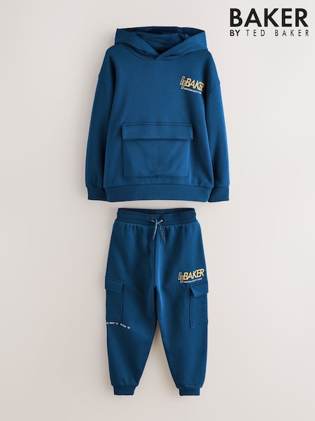 Baker by Ted Baker Oversized Blue Graphic Hoodie and Joggers Set (F69002) | £43 - £50