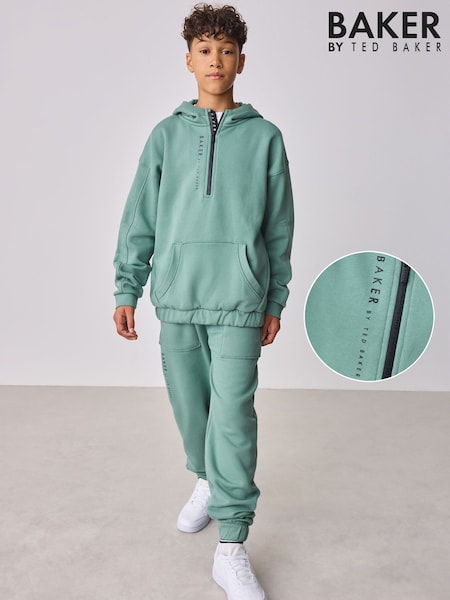 Baker by Ted Baker Green Zip Funnel Neck Sweatshirt and Joggers Set (F69003) | £45 - £52