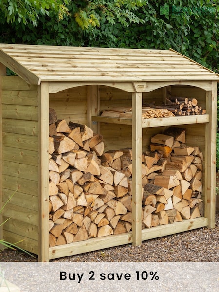 Rowlinson Natural Premium Heritage Double Garden Log Store (F69027) | £380