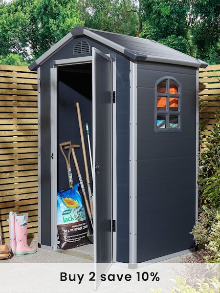 Rowlinson Dark Grey Airevale 4x3ft Plastic Garden Shed with Assembly (F69037) | £625