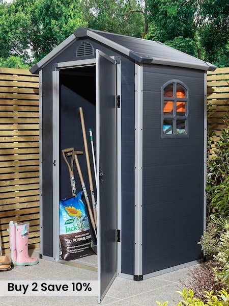 Rowlinson Dark Grey 4 x 3ft Airevale Plastic Garden Shed with Foundation Kit (F69047) | £370