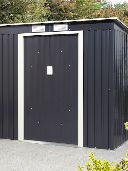 Rowlinson Dark Grey Trentvale 6 x 4ft Metal Garden Pent Shed, Foundation Kit & Assembly (F69056) | £435