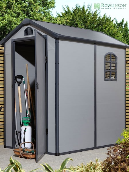 Rowlinson Light Grey Airevale 6 x 4ft Plastic Garden Apex Shed with Assembly (F69075) | £775