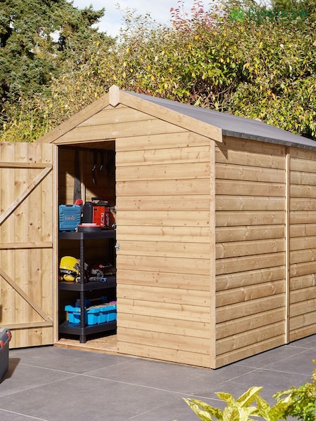 Rowlinson Natural 8 x 6ft Single Door Shiplap Apex Garden Shed (F69110) | £756