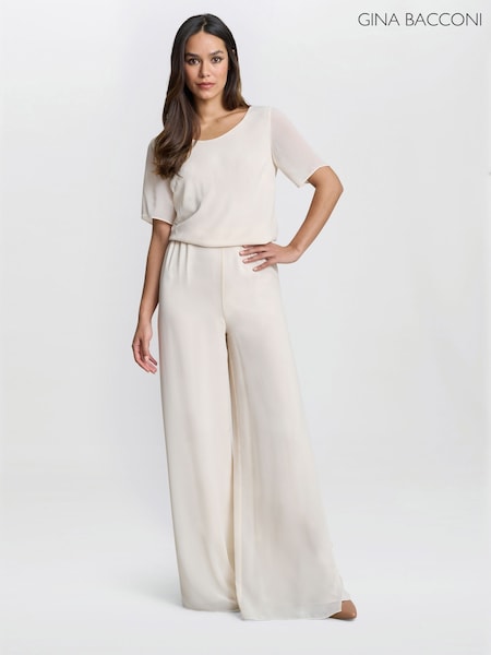 Gina Bacconi Chiffon Layered Slit Trousers (F69128) | £140