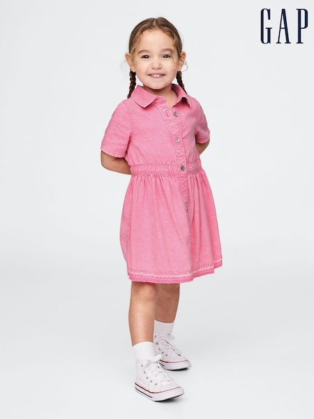 Gap Pink Denim Shirt Dress (6mths-5yrs) (F69135) | £30