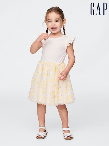 Gap White 2 in 1 Flower Tulle Dress (6mths-5yrs) (F69152) | £20
