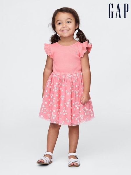 Gap Pink 2 in 1 Flower Tulle Dress (6mths-5yrs) (F69159) | £20