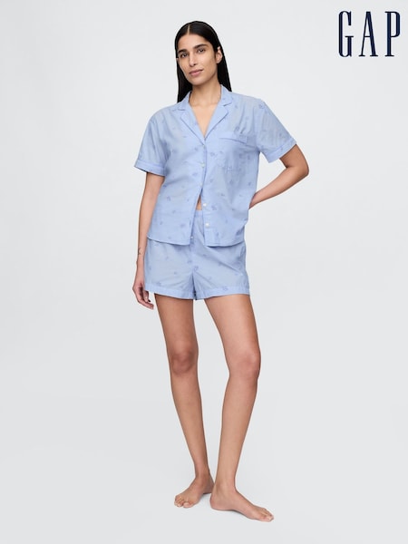 Gap Blue Embroidered Pyjama Boxer Shorts (F69183) | £17