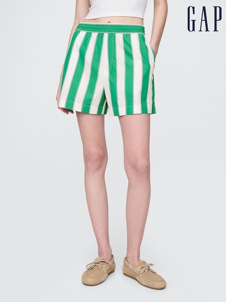Gap Green Cotton Poplin Striped Shorts (F69188) | £35