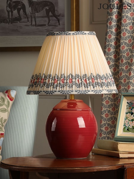 Joules Red Wentworth Table Lamp (F69251) | £90