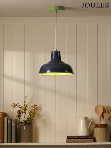 Joules Navy Green Hatfield Industrial Pendant Ceiling Light (F69263) | £60