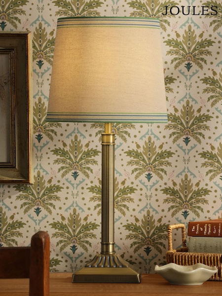 Joules Antique Brass Buscot Square Base Table Lamp with Shade (F69274) | £60