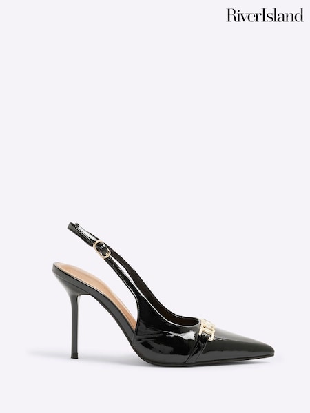 River Island Black Sling Back Court Shoes (F69328) | £46