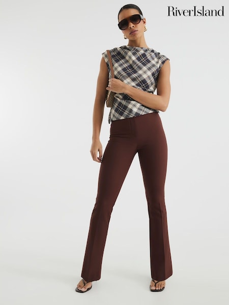 River Island Brown Skinny Tailored Bootcut Trousers (F69386) | £40