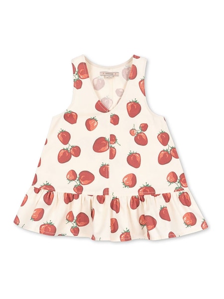 Konges Sløjd Cream Fen Heart Print Sleeveless Dress (F69466) | £53