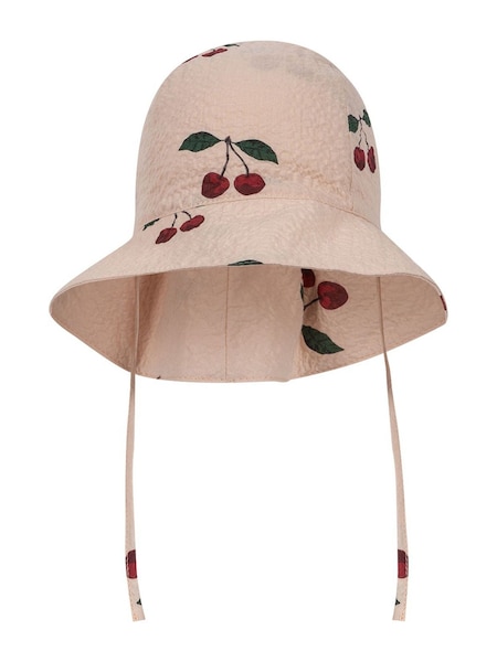Konges Sløjd Pink Elin Cherry Embroidery Sun Hat (F69511) | £33