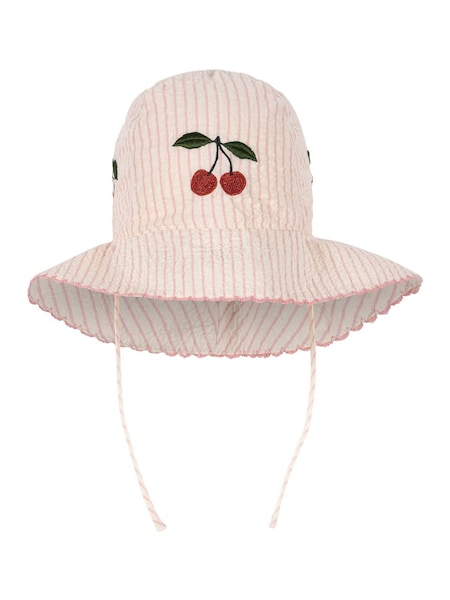 Konges Sløjd Pink Ellie Cherry Embroidery Sun Hat (F69515) | £35