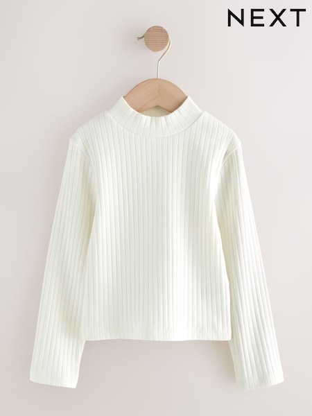 Cream High Neck Long Sleeve Top (3-16yrs) (F69613) | £6 - £9