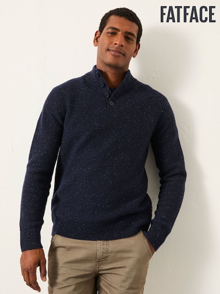 FatFace Sennen Navy Knitted Half Neck Jumper (F69664) | £75