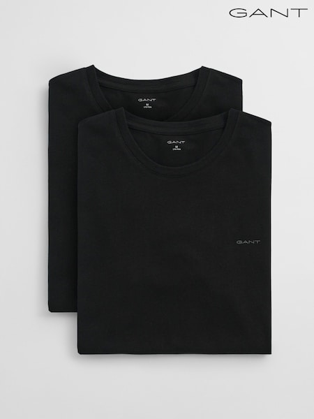 GANT Black Crew Neck 100% Cotton T-Shirts 2 Pack (F69723) | £42