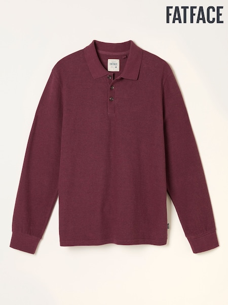 FatFace Shawford Claret Long Sleeve Polo (F69734) | £45