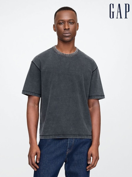 Gap Washed Black Washed UltraSoft Heavyweight Boxy T-Shirt (F69851) | £25