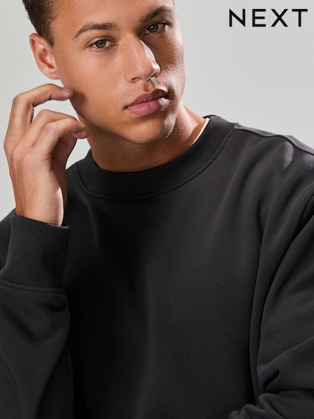 Slate Grey Regular Fit Heavyweight Cotton Rich Crew Sweatshirt (F69975) | £28