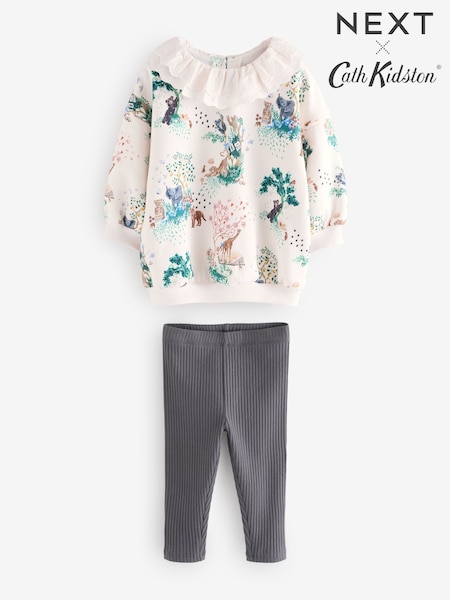 Cath Kidston Cream Collar Sweatshirt & Leggings Set (3mths-7yrs) (F70059) | £16 - £20
