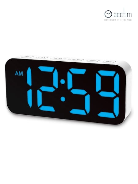 Acctim Clocks White Ramone LED Colour Change Alarm Clock (F70073) | £25