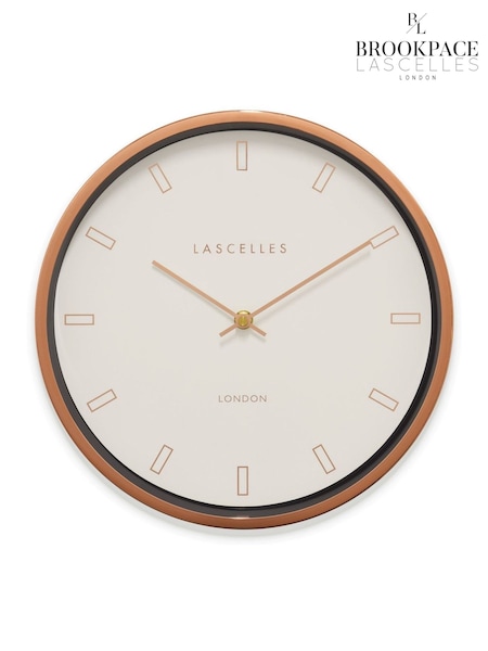 Brookpace Lascelles Rose Gold Firecrest Wall Clock (F70079) | £50