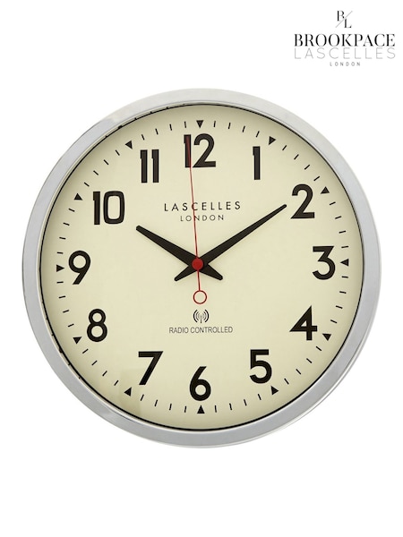 Brookpace Lascelles Chrome Radio Controlled Clock (F70082) | £80
